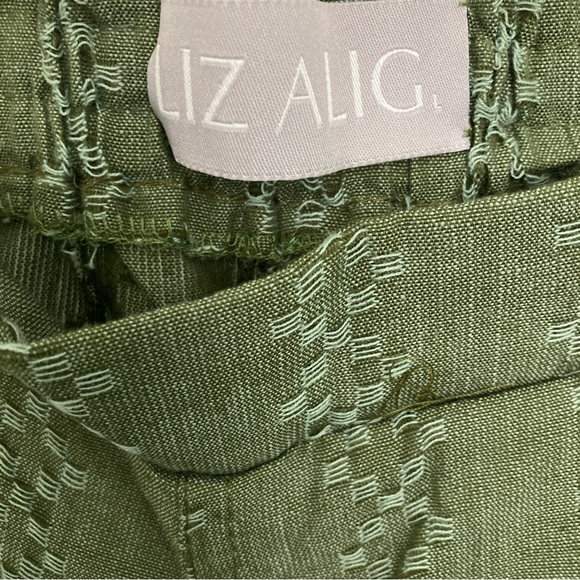 LIZ ALIG Katie Handwoven Cotton Pants - Green - Cropped - Large - Picture 2 of 7